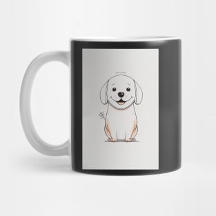 Happy Cute Dog Illustration Drawing Mug